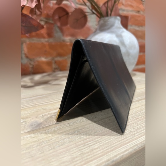 CELINE Black & Gold Leather Embossed Signature Macadam Design Slim Long Wallet - Picture 14 of 14